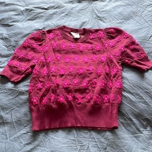 Kate Spade floral short sleeve sweater